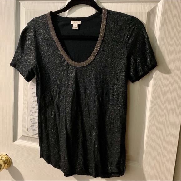 Black Sparkly J.Crew Top - Picture 2 of 4